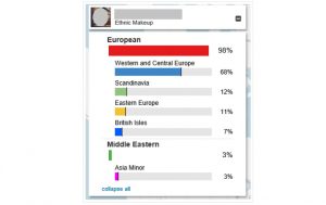 Cultural ethnicity calculator in genealogy research