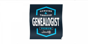 A black banner showing a genuine genealogist