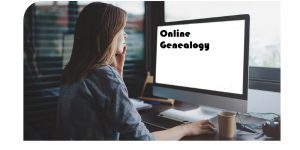 A woman conducting Online Genealogy