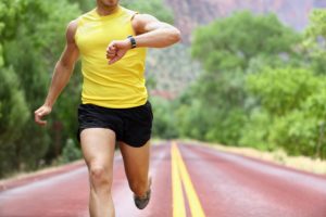 A man running for exercise