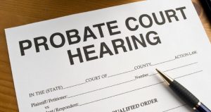 A court document showing the probate court process 