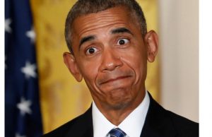 Former President Barack Obama Surprised face