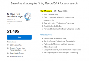 Record click helps you save time and money with heir search for estate distribution